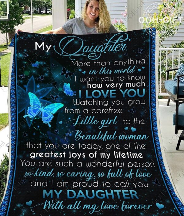 Daughter With All My Love Fleece Blanket Sherpa Blanket