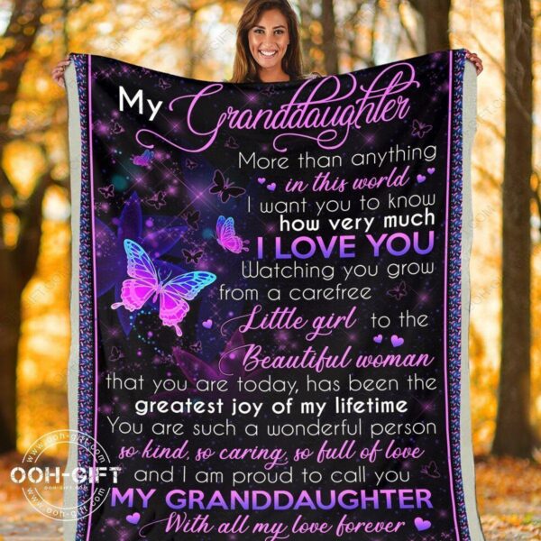 Granddaughter My Love Forever Fleece Blanket Sherpa Blanket