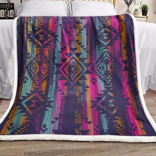 Native Tribal Aztec Fleece Blanket Sherpa Blanket