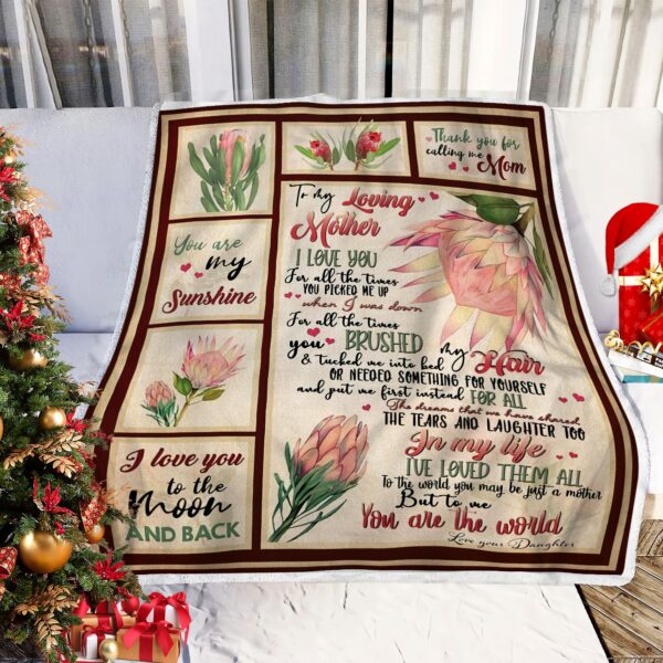 To My Loving Mom Fleece Blanket Sherpa Blanket
