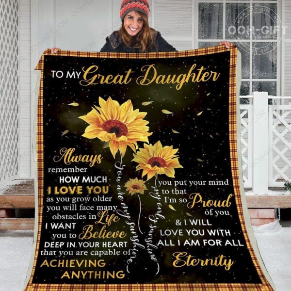 To My Great Daughter Fleece Blanket Sherpa Blanket