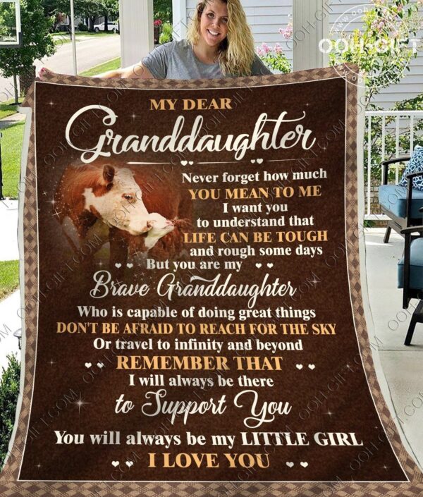 Granddaughter How Much You Mean To Me Fleece Blanket Sherpa Blanket