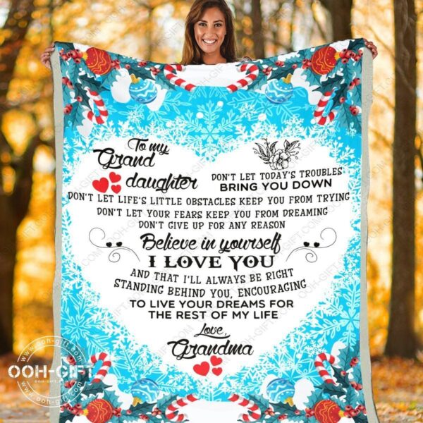 Granddaughter Believe In Yourself Fleece Blanket Sherpa Blanket