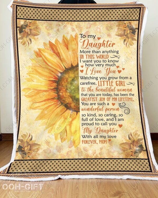 Daughter I Love You Fleece Blanket Sherpa Blanket