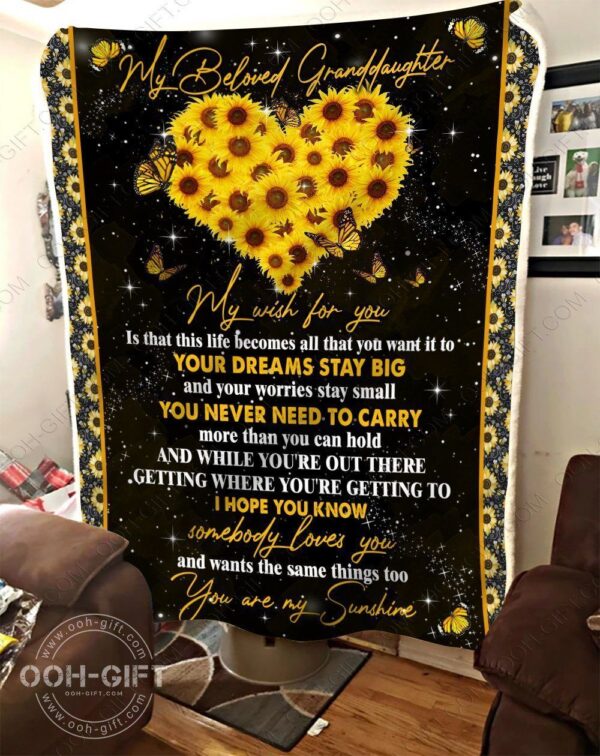 To My Beloved Granddaughter Fleece Blanket Sherpa Blanket