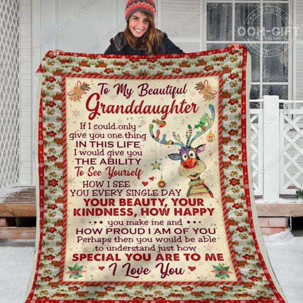 Granddaughter I Love You Fleece Blanket Sherpa Blanket