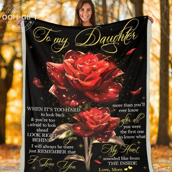 Daughter I Love You Fleece Blanket Sherpa Blanket