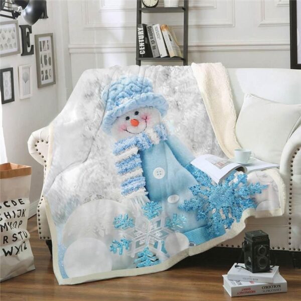 Christmas Snowman Fleece Blanket Sherpa Blanket