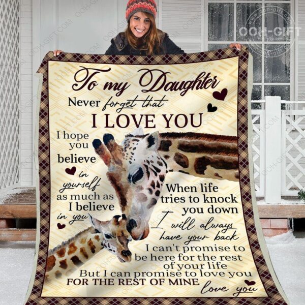 Daughter I Will Always Have Your Back Fleece Blanket Sherpa Blanket