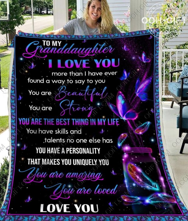 Granddaughter You Are Amazing Fleece Blanket Sherpa Blanket