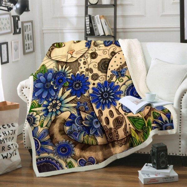 Cat Fleece Blanket Sherpa Blanket