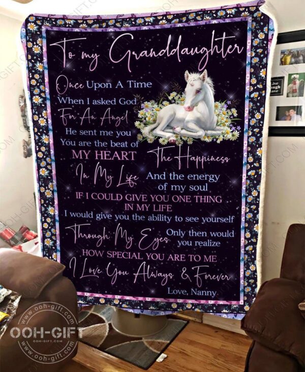 Granddaughter Love Nanny Fleece Blanket Sherpa Blanket