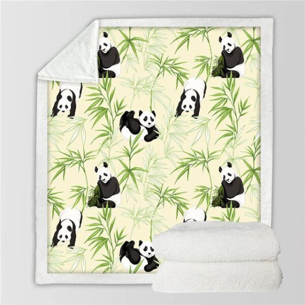 Panda Fleece Blanket Sherpa Blanket