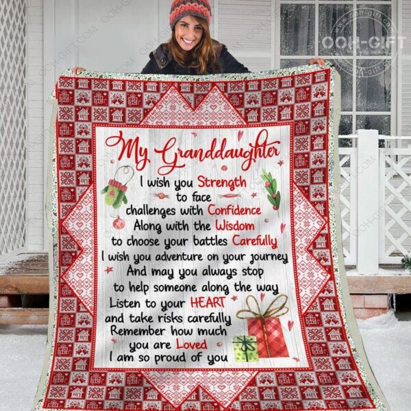 Granddaughter Proud Of You Fleece Blanket Sherpa Blanket