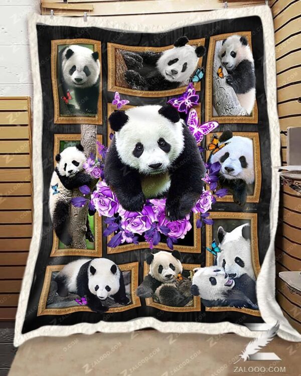 Cute Panda Bears Fleece Blanket Sherpa Blanket