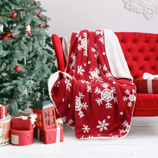 Christmas Snowflake Fleece Blanket Sherpa Blanket