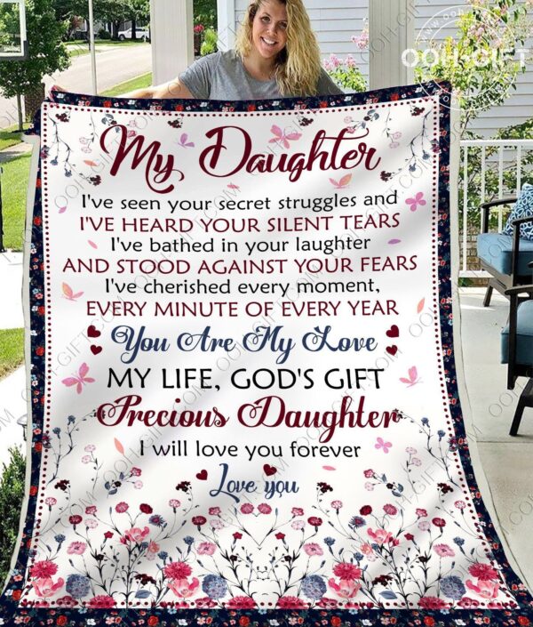 Daughter You Are My Love Fleece Blanket Sherpa Blanket