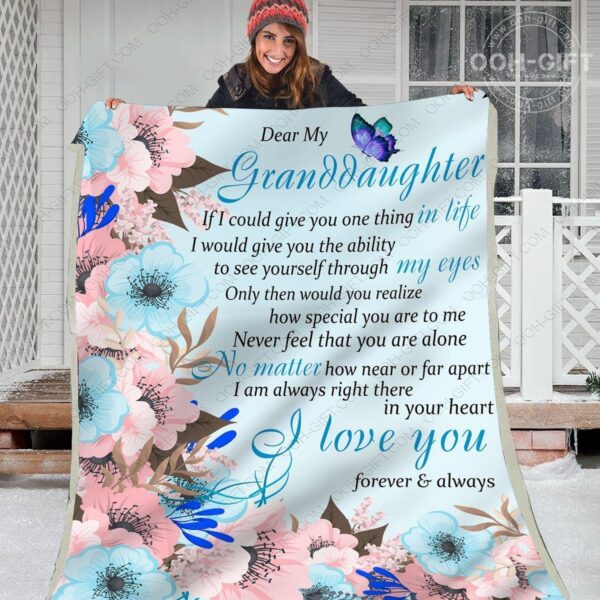 Granddaughter Always Right There Fleece Blanket Sherpa Blanket