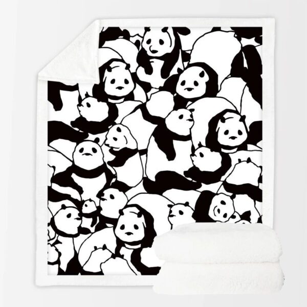 Panda Fleece Blanket Sherpa Blanket