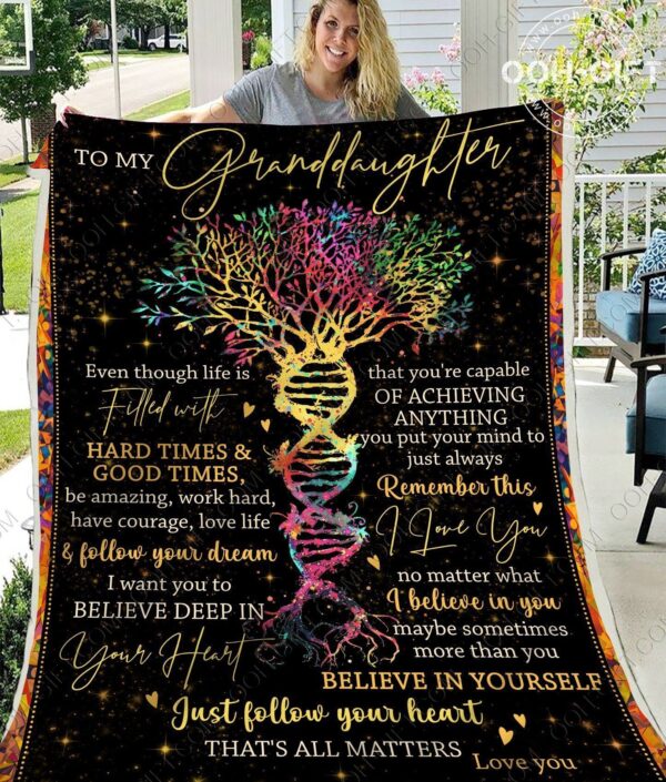 To My Granddaughter Fleece Blanket Sherpa Blanket