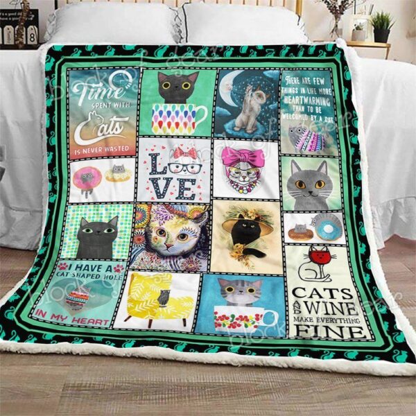 Cat Lovers Fleece Blanket Sherpa Blanket