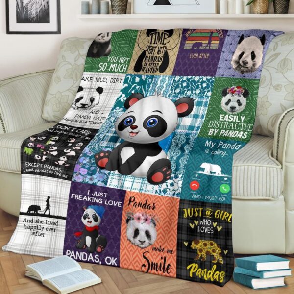 Panda Fleece Blanket Sherpa Blanket