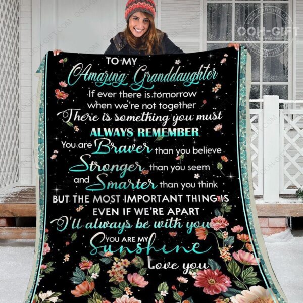 Granddaughter You Are My Sunshine Fleece Blanket Sherpa Blanket