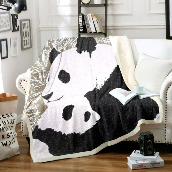 Panda Fleece Blanket Sherpa Blanket