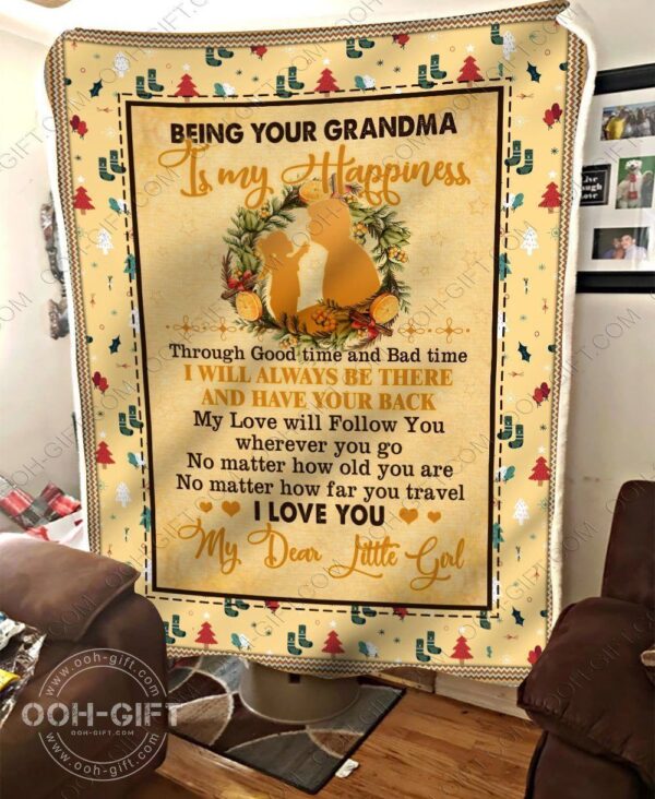 Granddaughter Being Your Grandma Fleece Blanket Sherpa Blanket