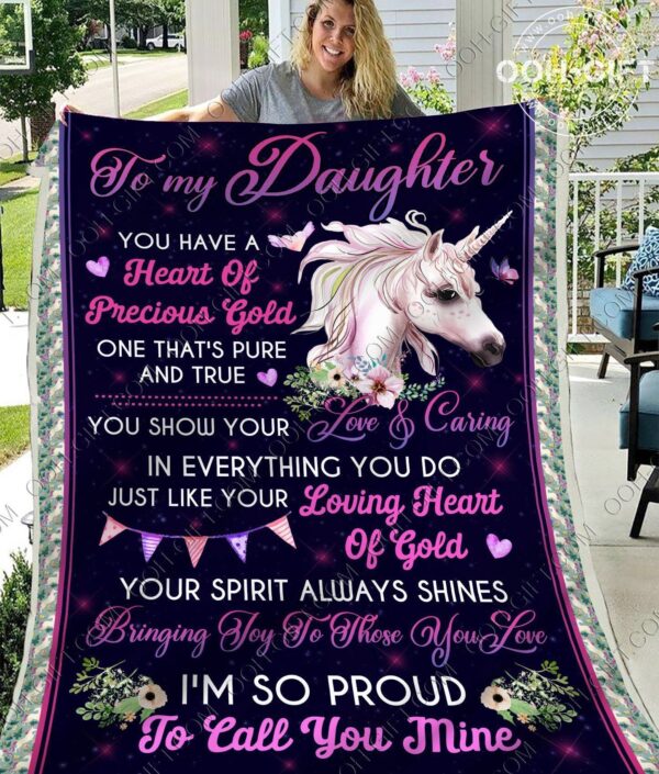 Daughter Proud To Call You Mine Fleece Blanket Sherpa Blanket