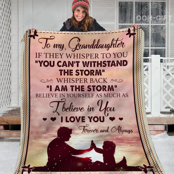 Granddaughter The Storm Fleece Blanket Sherpa Blanket