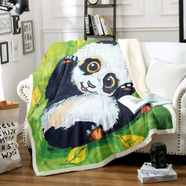 Panda Fleece Blanket Sherpa Blanket