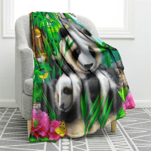 Panda Fleece Blanket Sherpa Blanket