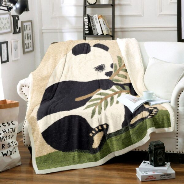 Panda Fleece Blanket Sherpa Blanket