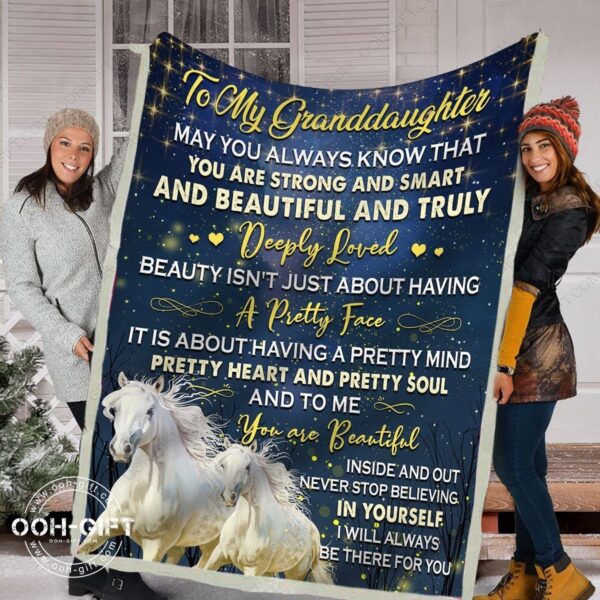 Granddaughter You Are Beautiful Fleece Blanket Sherpa Blanket
