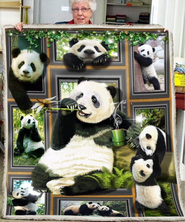Panda Fleece Blanket Sherpa Blanket