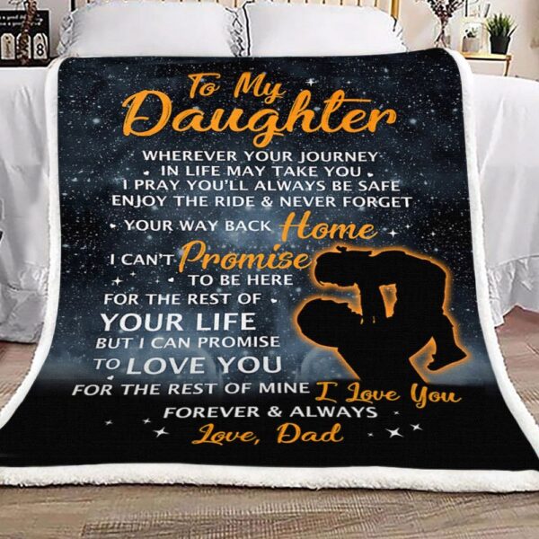 To My Daughter Fleece Blanket Sherpa Blanket