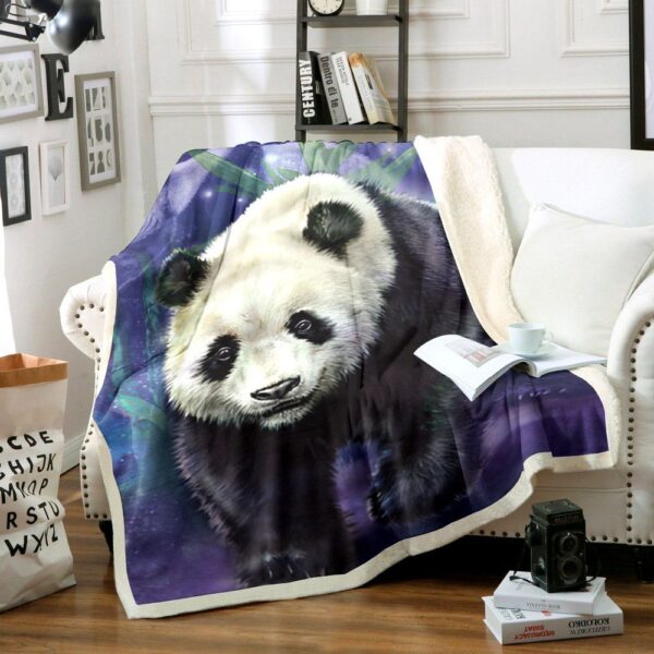 Panda Galaxy Fleece Blanket Sherpa Blanket