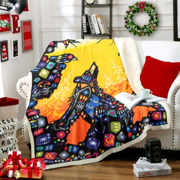 Native Bear Fleece Blanket Sherpa Blanket