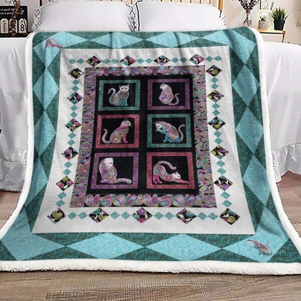 Cat Fleece Blanket Sherpa Blanket