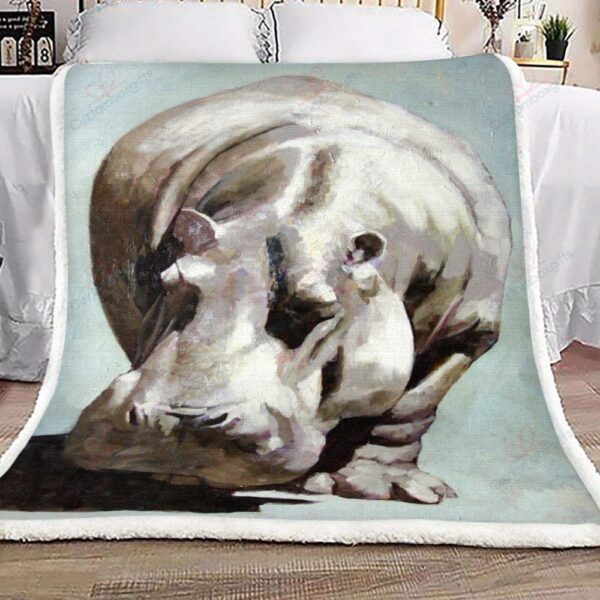 Hippopotamus Fleece Blanket Sherpa Blanket