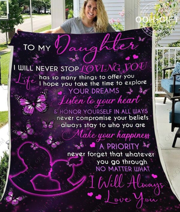 Daughter Loving You Fleece Blanket Sherpa Blanket