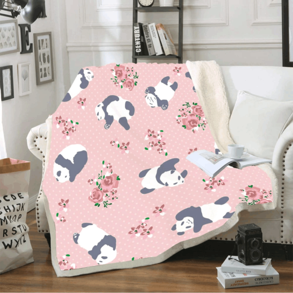 Panda Fleece Blanket Sherpa Blanket