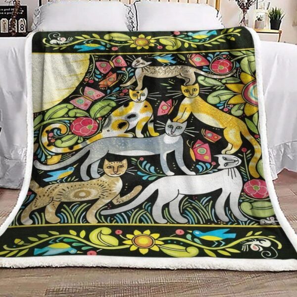 Cat Fleece Blanket Sherpa Blanket