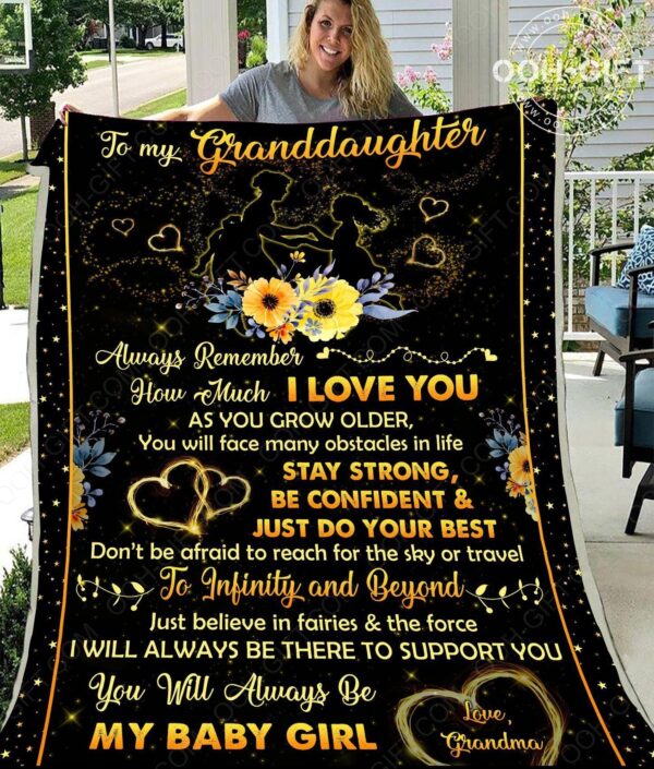 Granddaughter How Much I Love You Fleece Blanket Sherpa Blanket