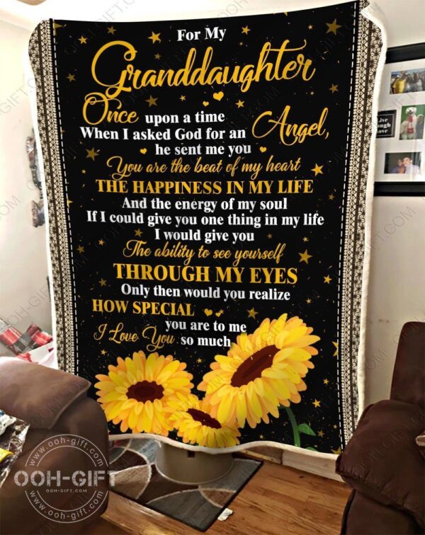 Granddaughter My Angel Fleece Blanket Sherpa Blanket