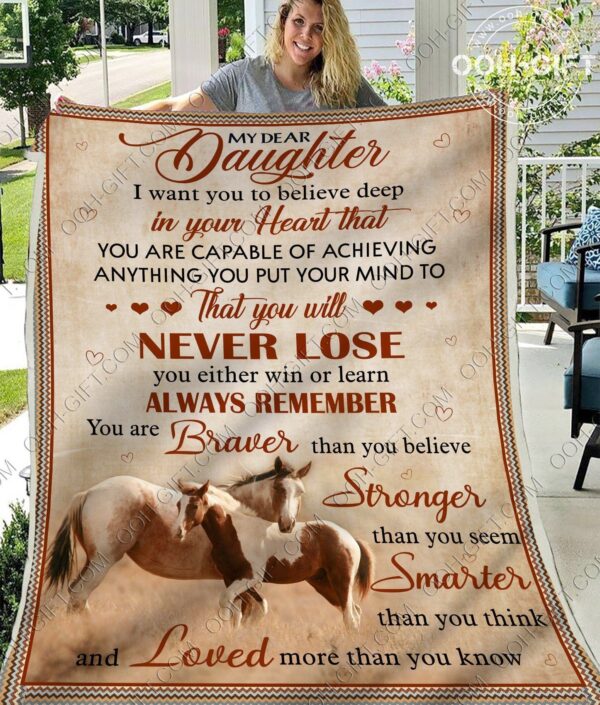 Daughter Either Win Or Learn Fleece Blanket Sherpa Blanket