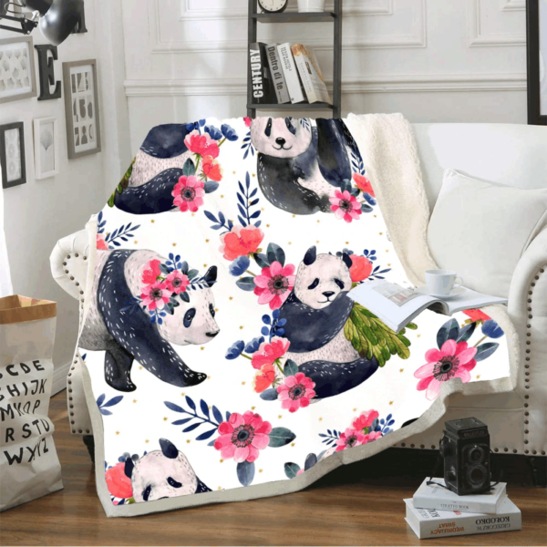 Panda Fleece Blanket Sherpa Blanket
