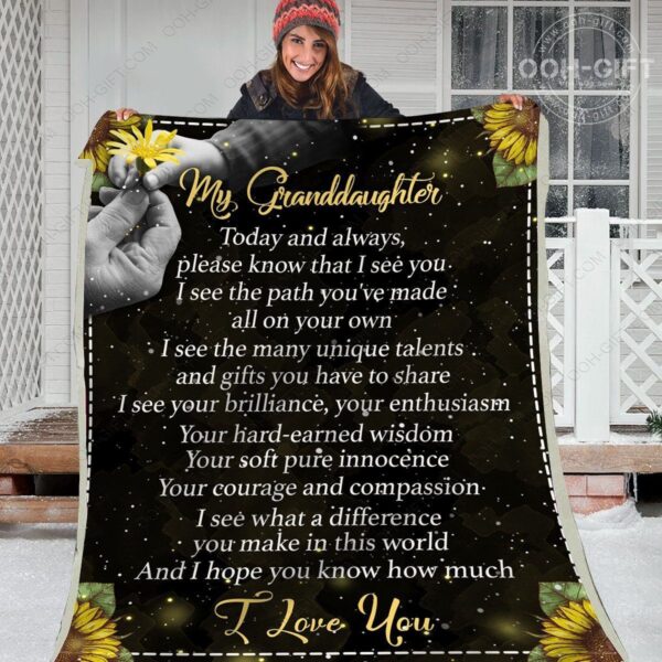 Granddaughter Today Always Fleece Blanket Sherpa Blanket