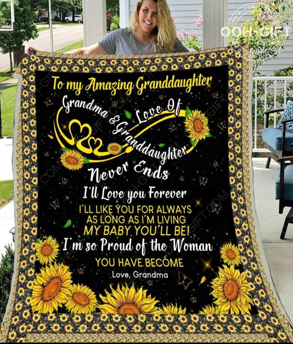 Granddaughter Grandma And Granddaughter Never Ends Fleece Blanket Sherpa Blanket